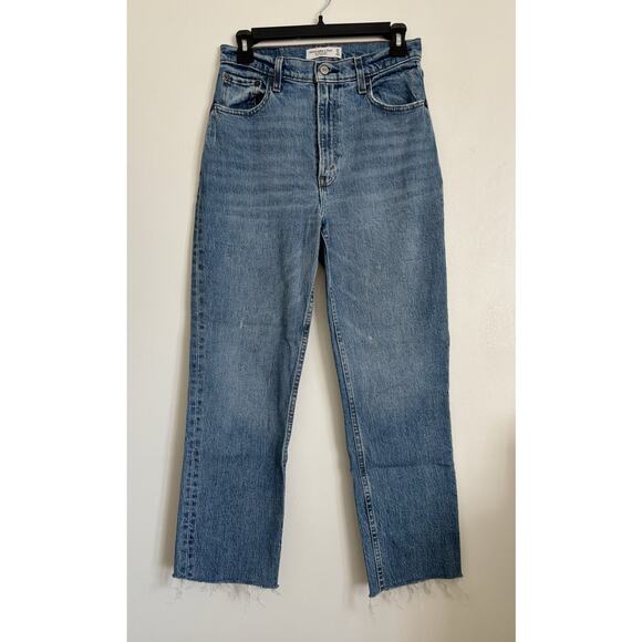 Mid Wash Abercrombie The 90s Straight Ultra High Rise 27/4 - Picture 1 of 8